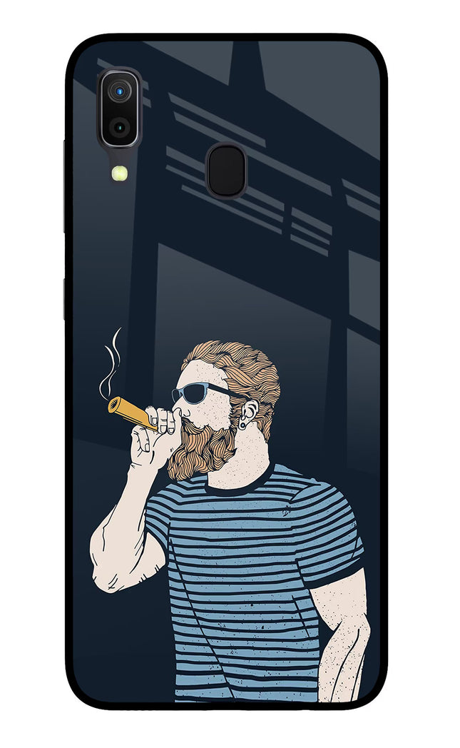 Smoking Samsung A30 Glass Case Back Cover by Casekaro