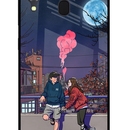 Chilling Couple Samsung A30 Glass Case