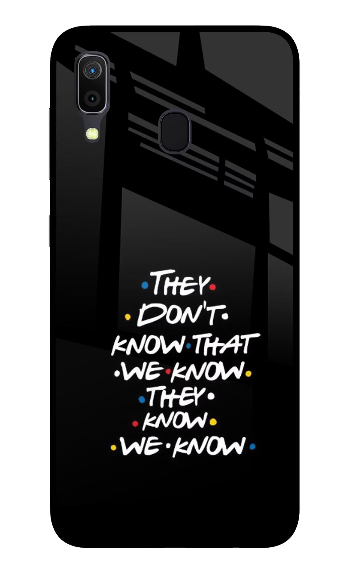 FRIENDS Dialogue Samsung A30 Glass Case Back Cover by Casekaro