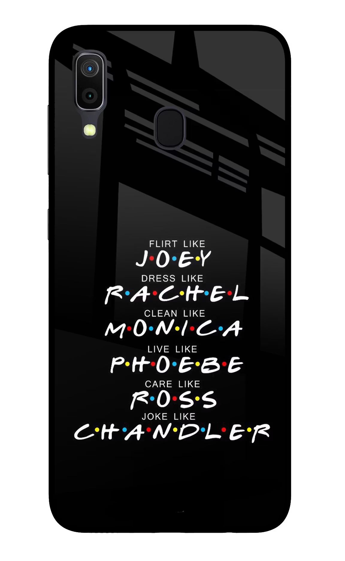 FRIENDS Character Samsung A30 Glass Case Back Cover by Casekaro
