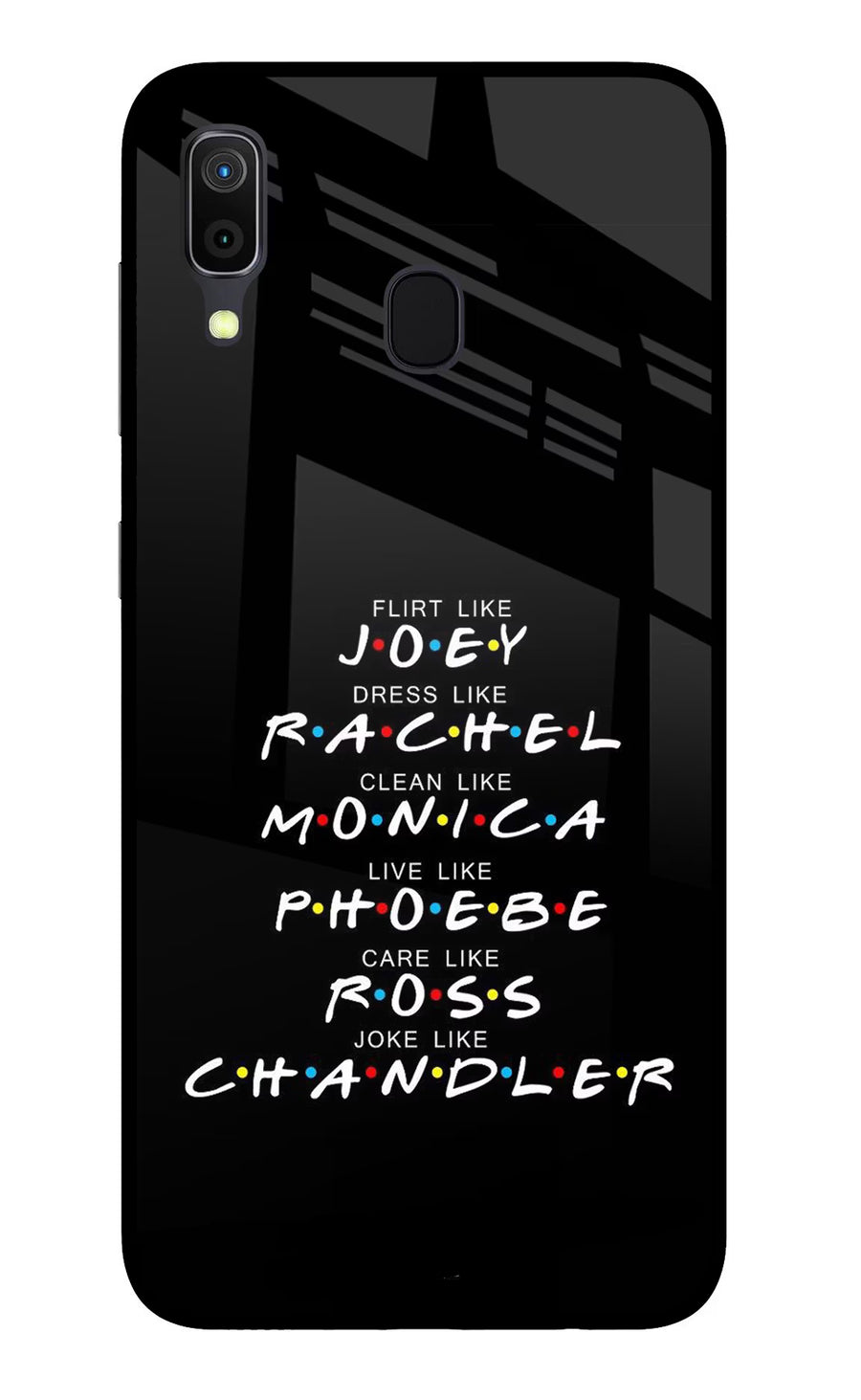 FRIENDS Character Samsung A30 Back Cover, Glass case