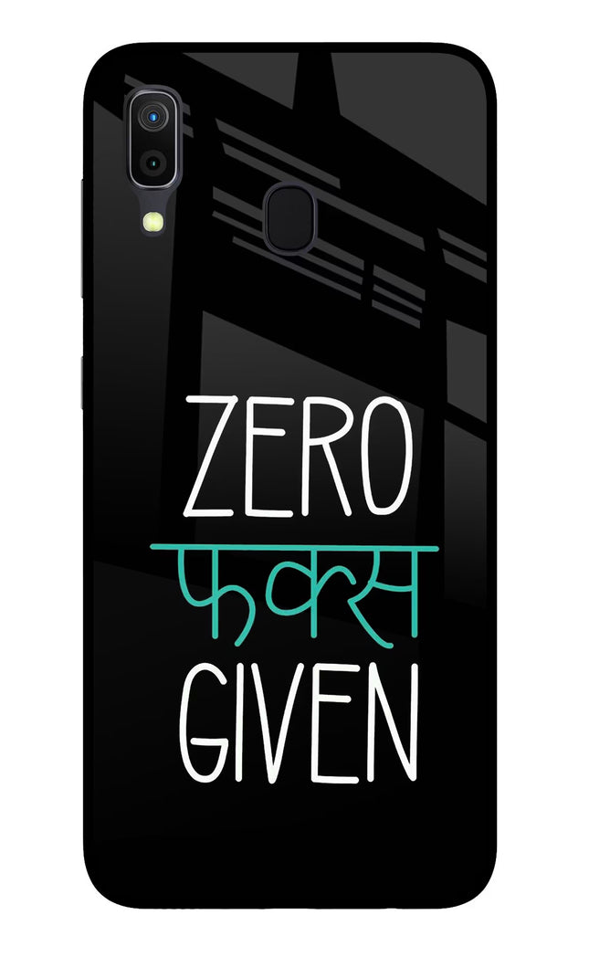Zero Fucks Given Samsung A30 Glass Case Back Cover by Casekaro