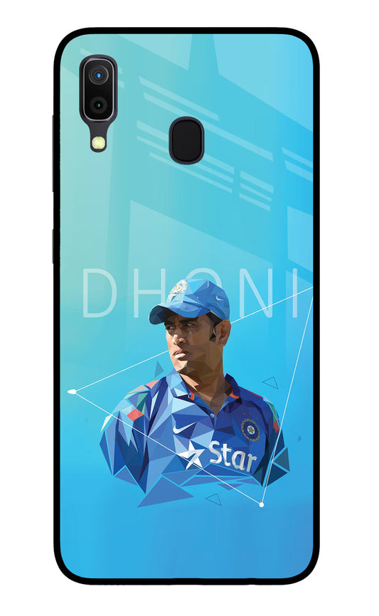 Dhoni Artwork Samsung A30 Glass Case
