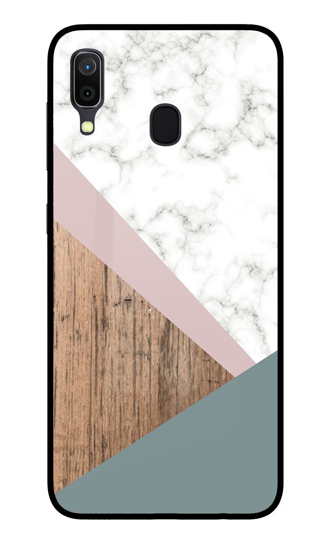 Marble wood Abstract Samsung A30 Glass Case Back Cover by Casekaro