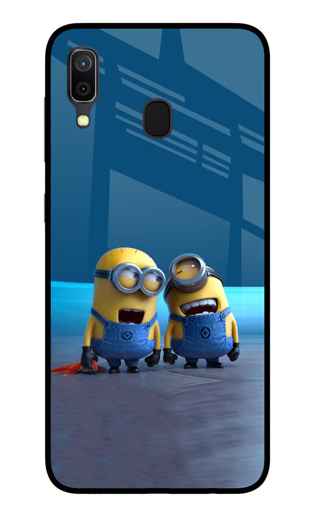Minion Laughing Samsung A30 Glass Case Back Cover by Casekaro