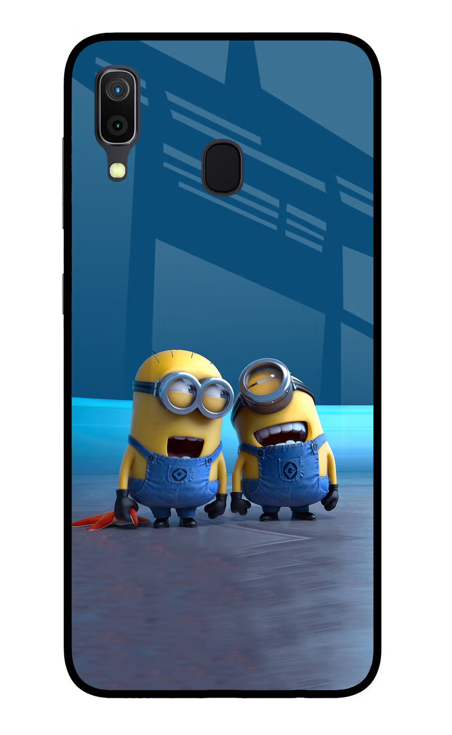 Minion Laughing Samsung A30 Back Cover, Glass case