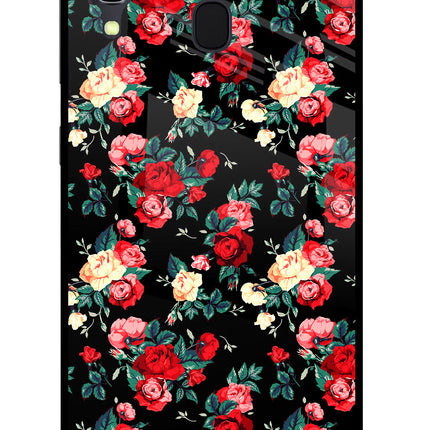 Rose Pattern Samsung A30 Glass Case
