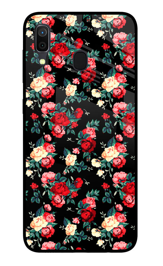 Rose Pattern Samsung A30 Glass Case