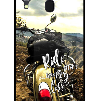 Ride More Worry Less Samsung A30 Glass Case