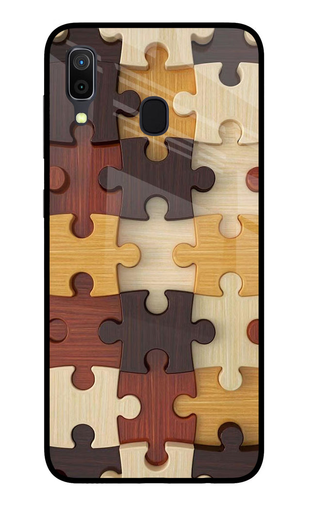 Wooden Puzzle Samsung A30 Glass Case Back Cover by Casekaro