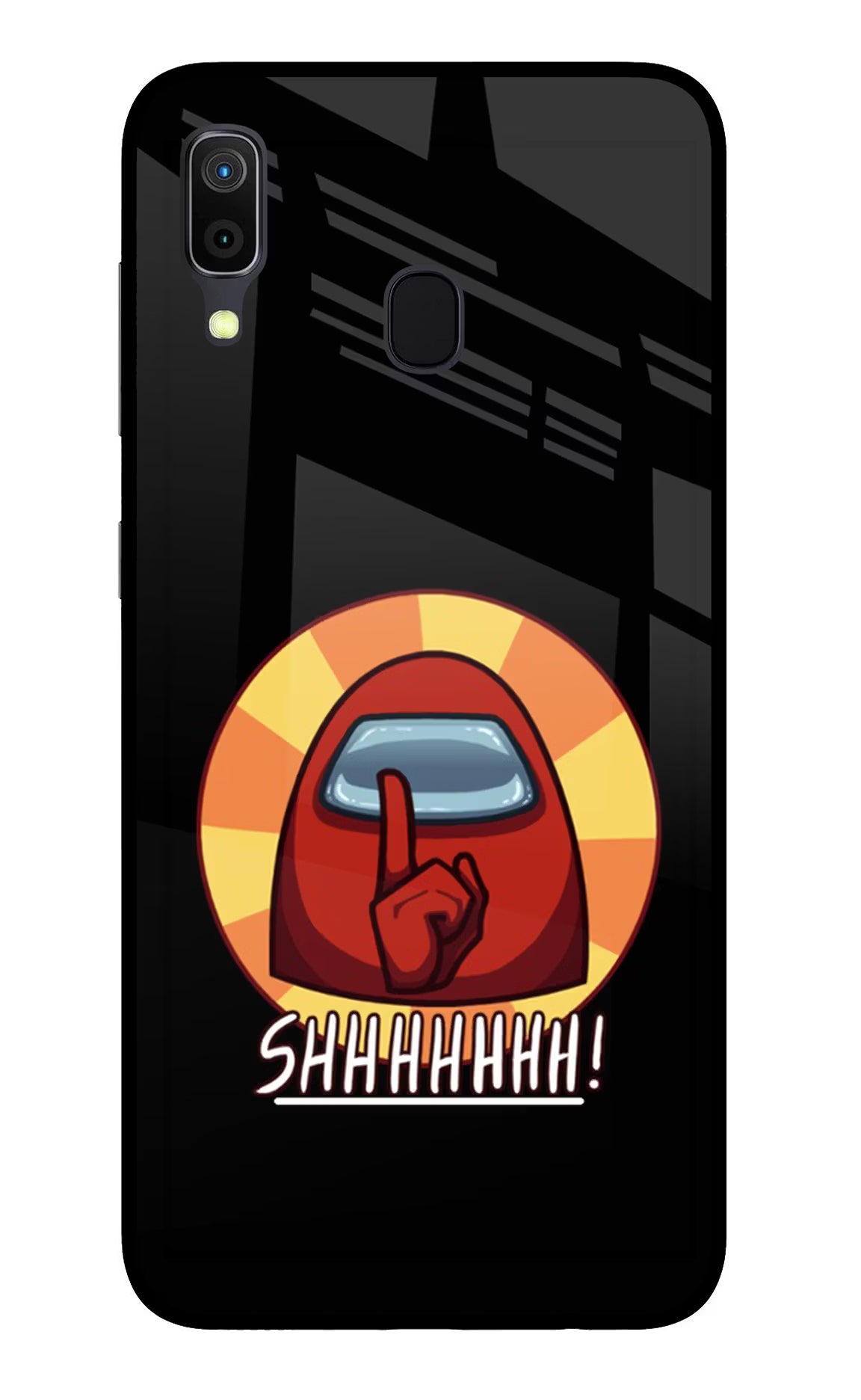 Among Us Shhh! Samsung A30 Glass Case Back Cover by Casekaro