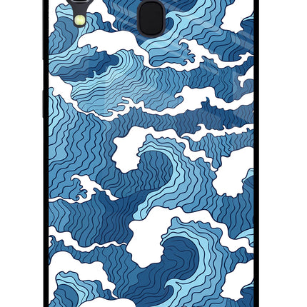 Blue Waves Samsung A30 Glass Case