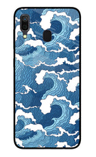 Blue Waves Samsung A30 Glass Case
