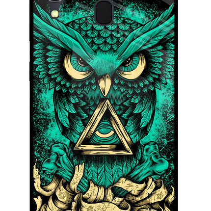 Green Owl Samsung A30 Glass Case