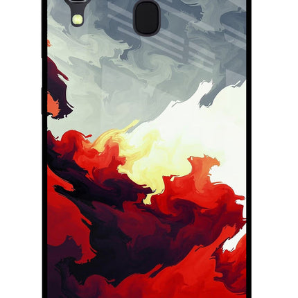 Fire Cloud Samsung A30 Glass Case