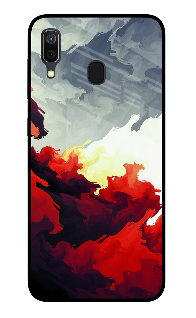 Fire Cloud Samsung A30 Glass Case