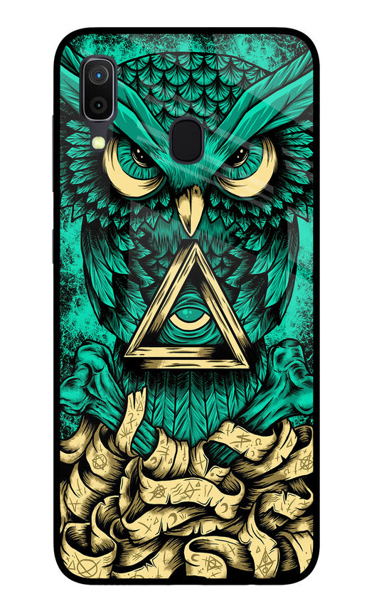 Green Owl Samsung A30 Glass Case