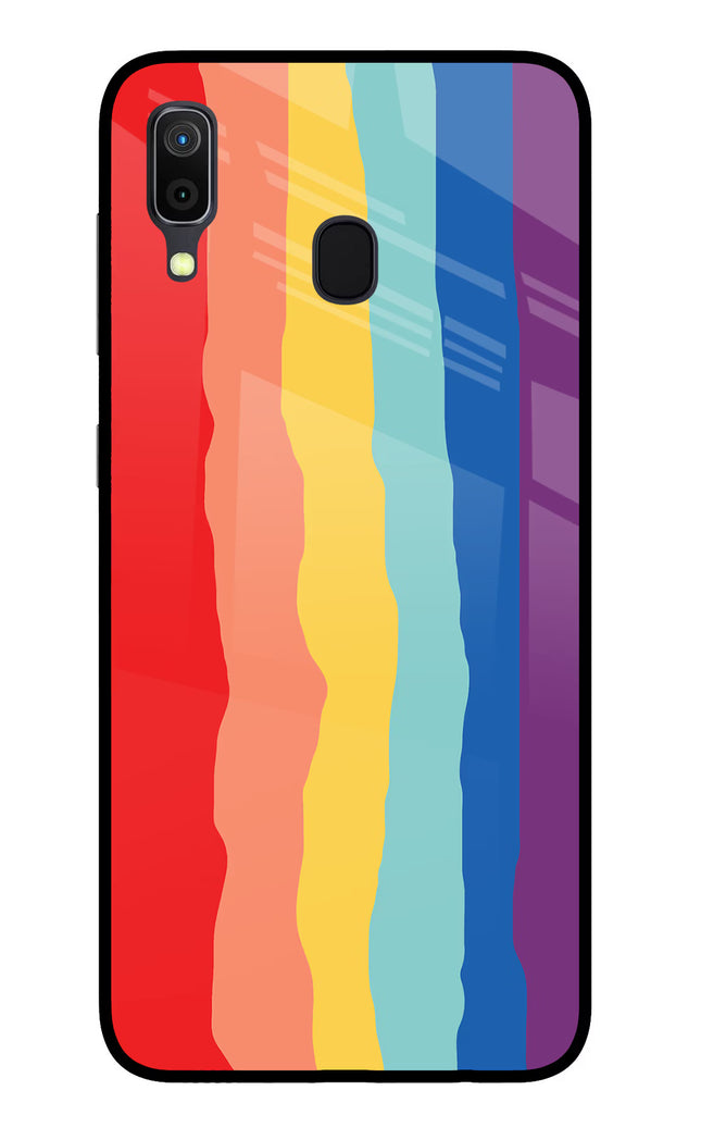 Rainbow Samsung A30 Glass Case Back Cover by Casekaro