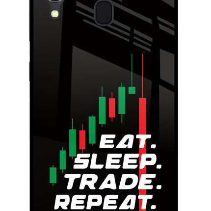Eat Sleep Trade Repeat Samsung A30 Glass Case