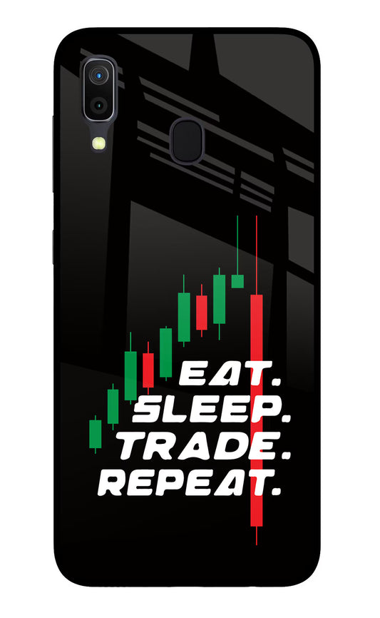 Eat Sleep Trade Repeat Samsung A30 Glass Case