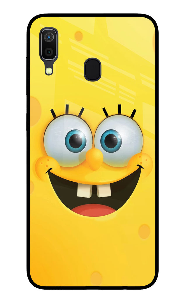 Sponge 1 Samsung A30 Glass Case Back Cover by Casekaro