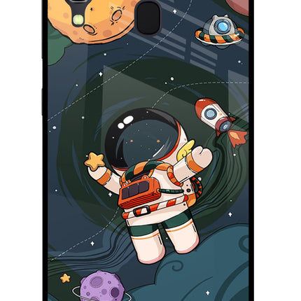 Cartoon Astronaut Samsung A30 Glass Case