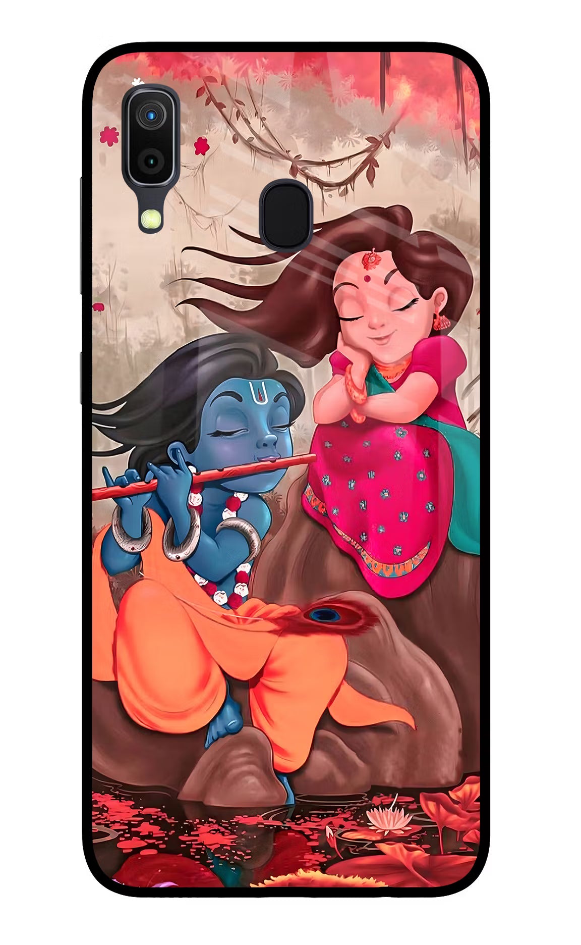 Radhe Krishna Samsung A30 Glass Case Back Cover by Casekaro