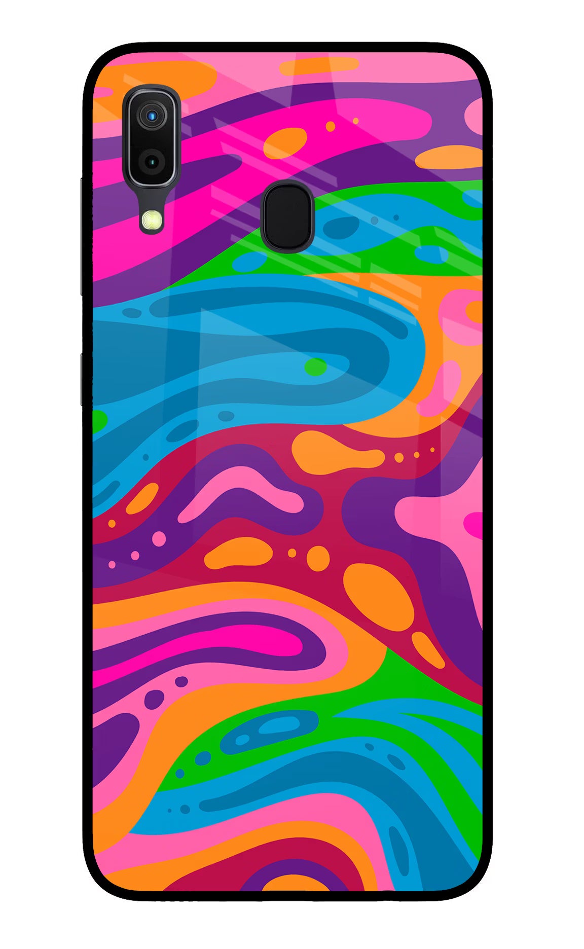 Trippy Pattern Samsung A30 Glass Case Back Cover by Casekaro
