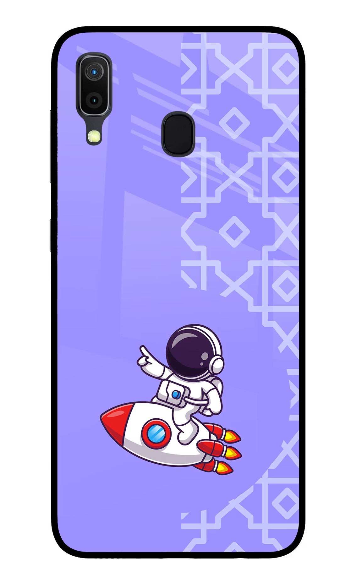 Cute Astronaut Samsung A30 Glass Case Back Cover by Casekaro