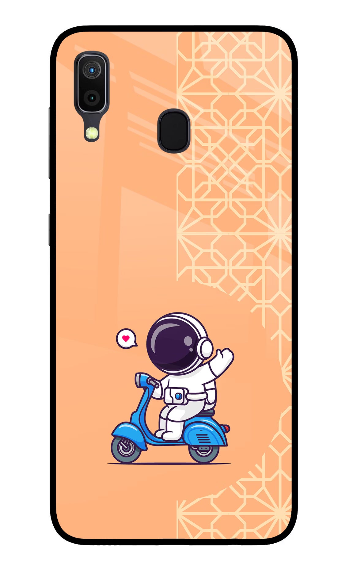 Cute Astronaut Riding Samsung A30 Glass Case