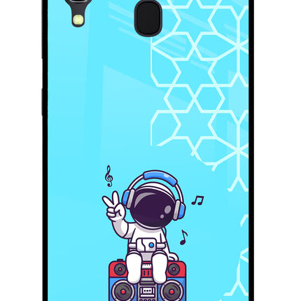 Cute Astronaut Chilling Samsung A30 Glass Case