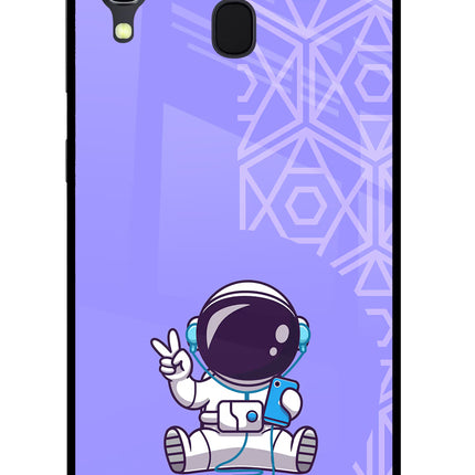 Cute Astronaut Chilling Samsung A30 Glass Case