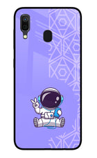 Cute Astronaut Chilling Samsung A30 Glass Case
