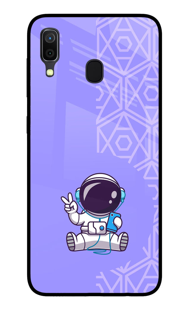 Cute Astronaut Chilling Samsung A30 Glass Case