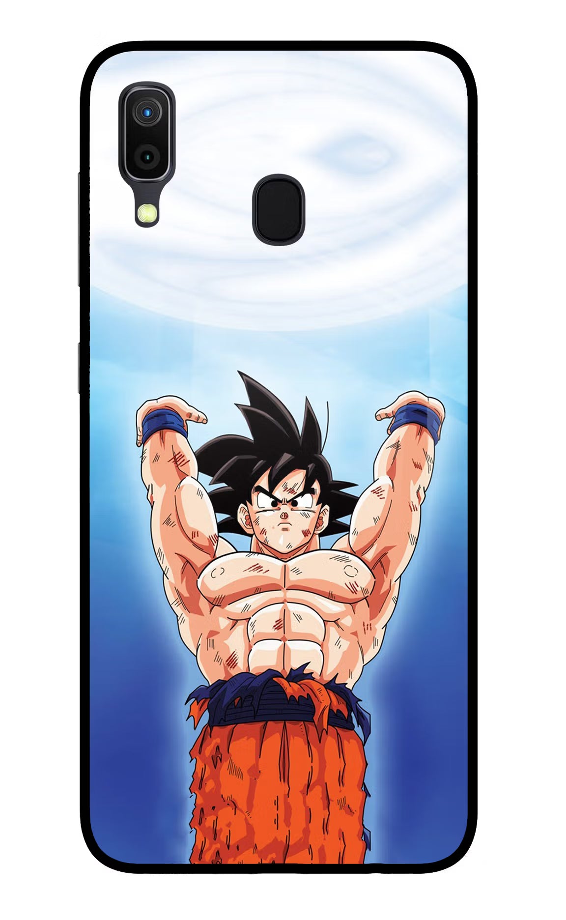 Goku Power Samsung A30 Glass Case Back Cover by Casekaro