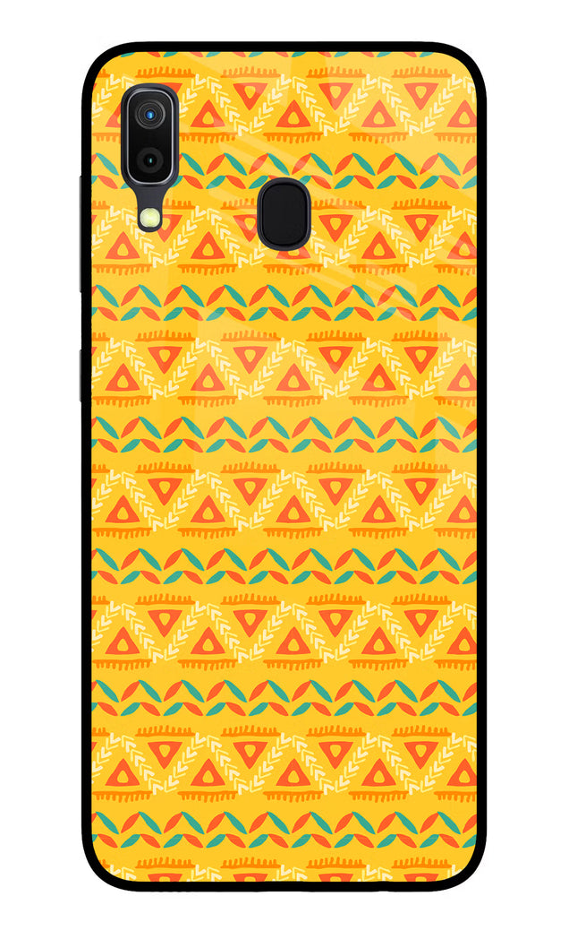 Tribal Pattern Samsung A30 Glass Case Back Cover by Casekaro