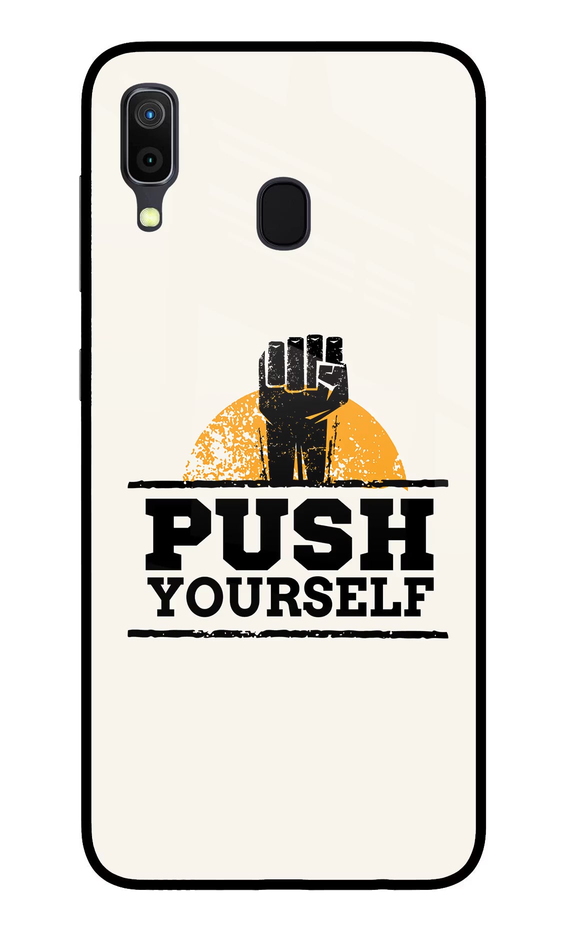 Push Yourself Samsung A30 Glass Case Back Cover by Casekaro