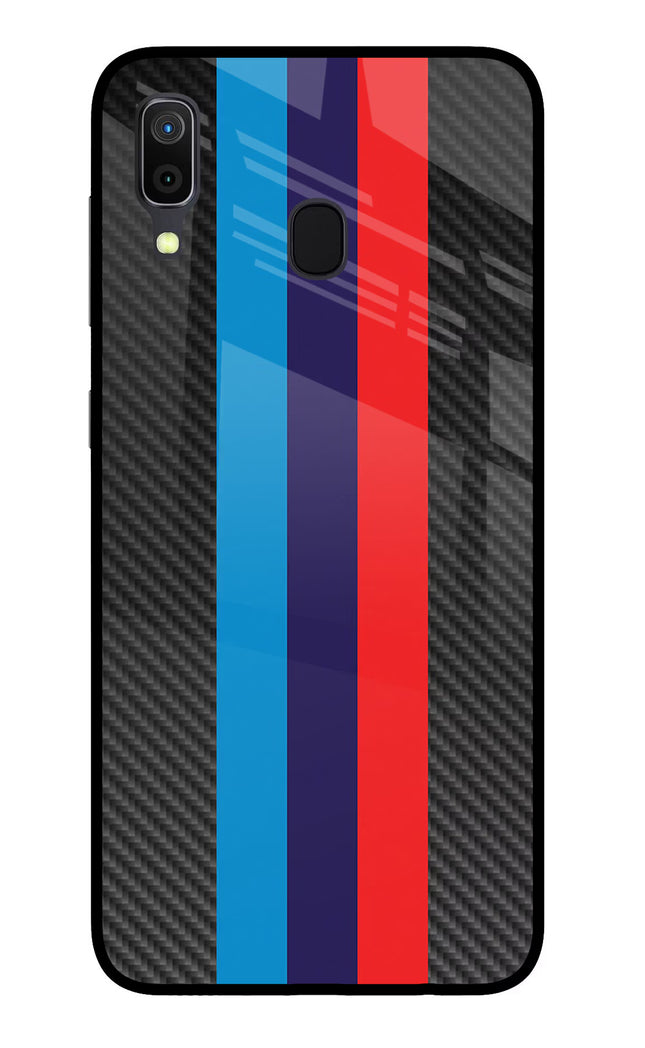 BMW Stripes Pattern Samsung A30 Glass Case