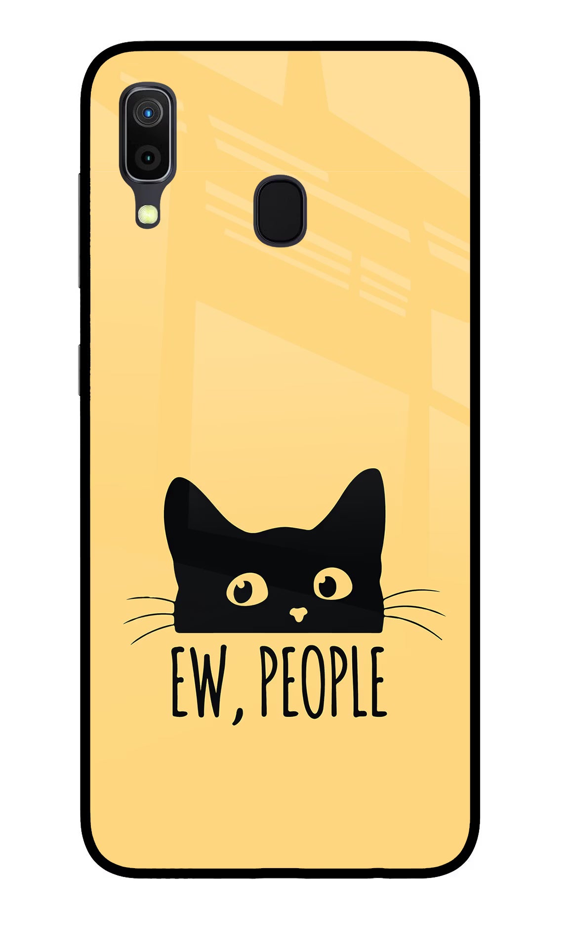Ew People Catitude Samsung A30 Glass Case Back Cover by Casekaro