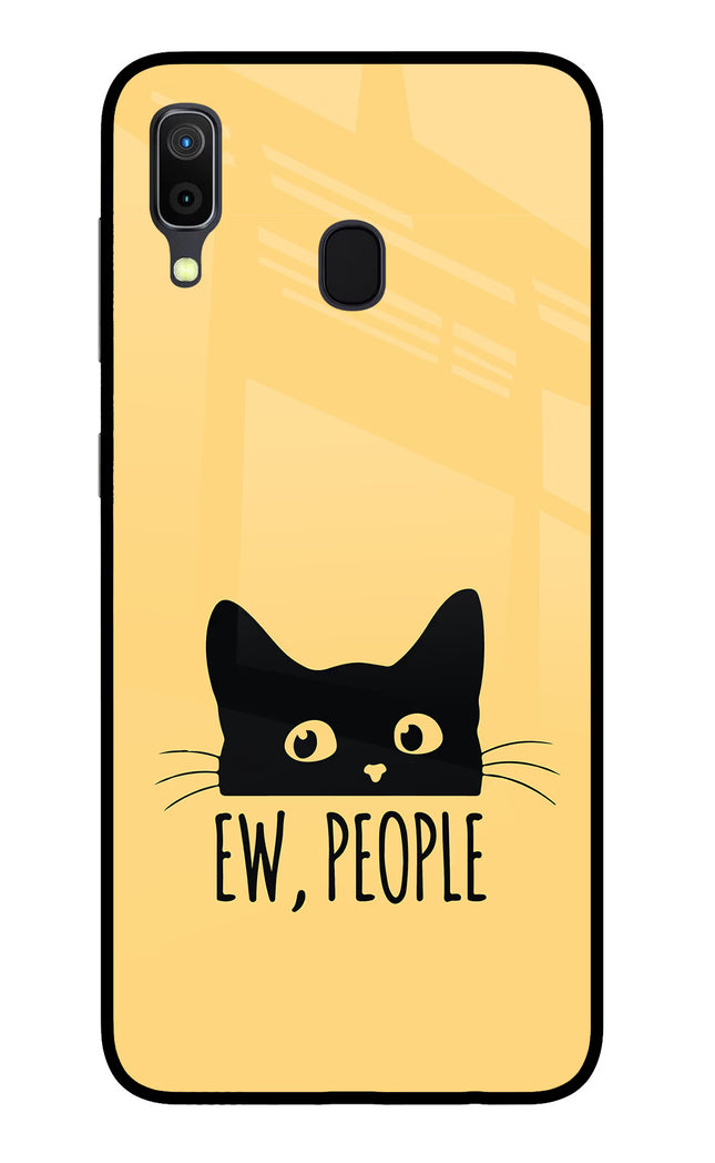 Ew People Catitude Samsung A30 Glass Case Back Cover by Casekaro