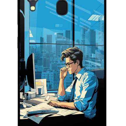 Focused Hustler (AI Generated) Samsung A30 Glass Case