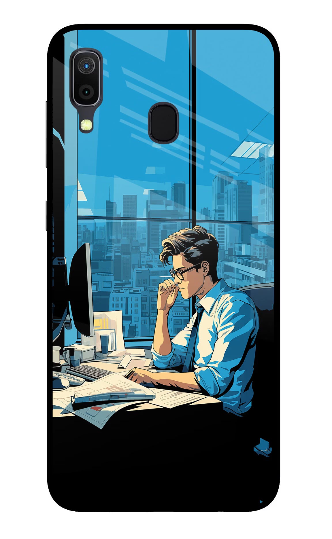 Focused Hustler (AI Generated) Samsung A30 Glass Case