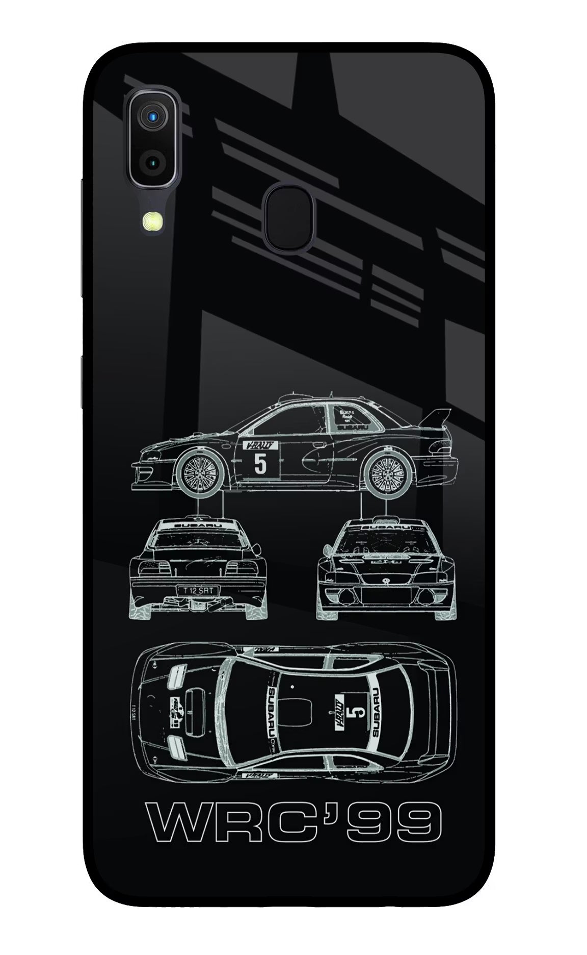 WRC'99 Samsung A30 Glass Case Back Cover by Casekaro