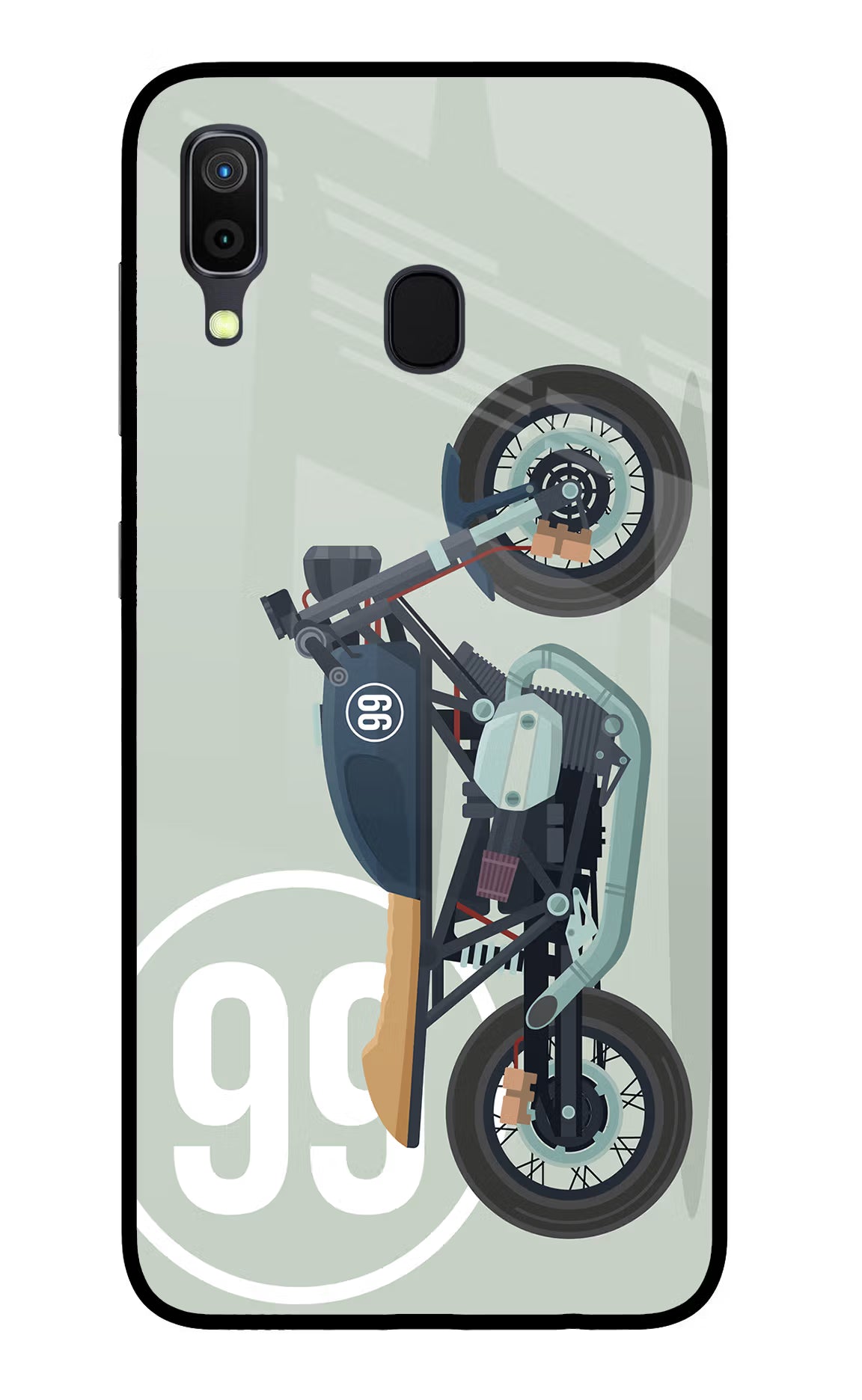 Classic Cafe Racer 99 Samsung A30 Glass Case Back Cover by Casekaro