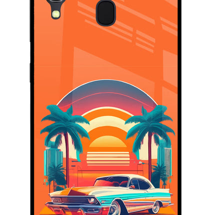 Palm Drive 80s Samsung A30 Glass Case