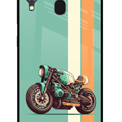 Striped Moto Drift Samsung A30 Glass Case