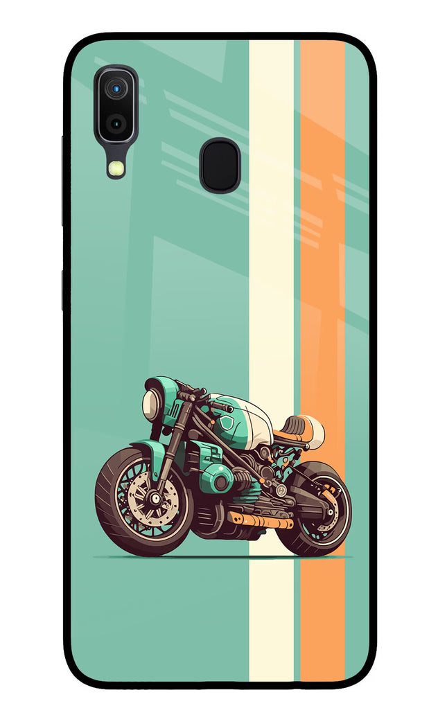 Striped Moto Drift Samsung A30 Glass Case