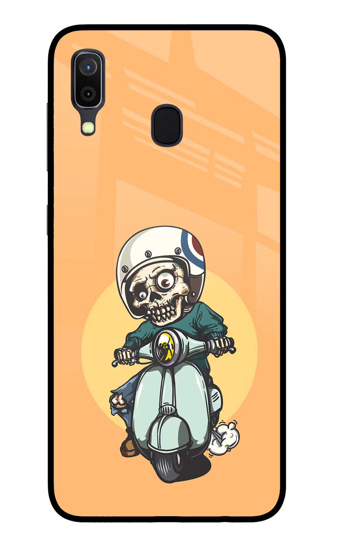 Undead Biker Samsung A30 Glass Case Back Cover by Casekaro