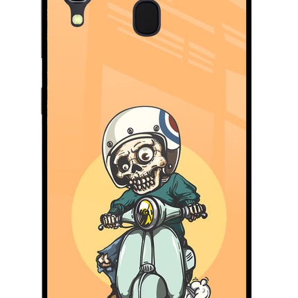 Undead Biker Samsung A30 Glass Case