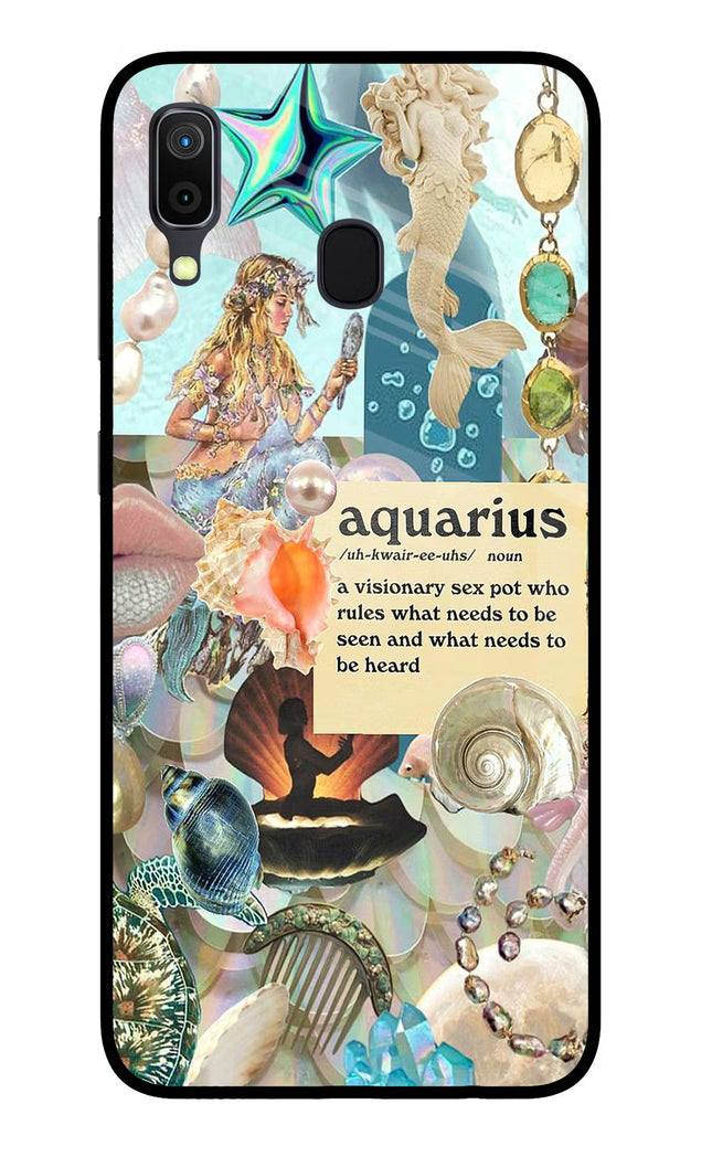 Aquarius Zodiac Samsung A30 Glass Case Back Cover by Casekaro